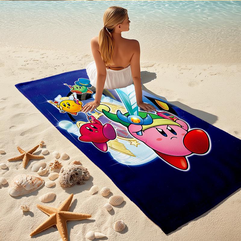 1Pc Kirby Adventure Space Beach Towel, Quick Dry, Multi-Use for Beach Pool Gym Yoga Home Travel, Christmas, Halloween, Xmas Gift M929255