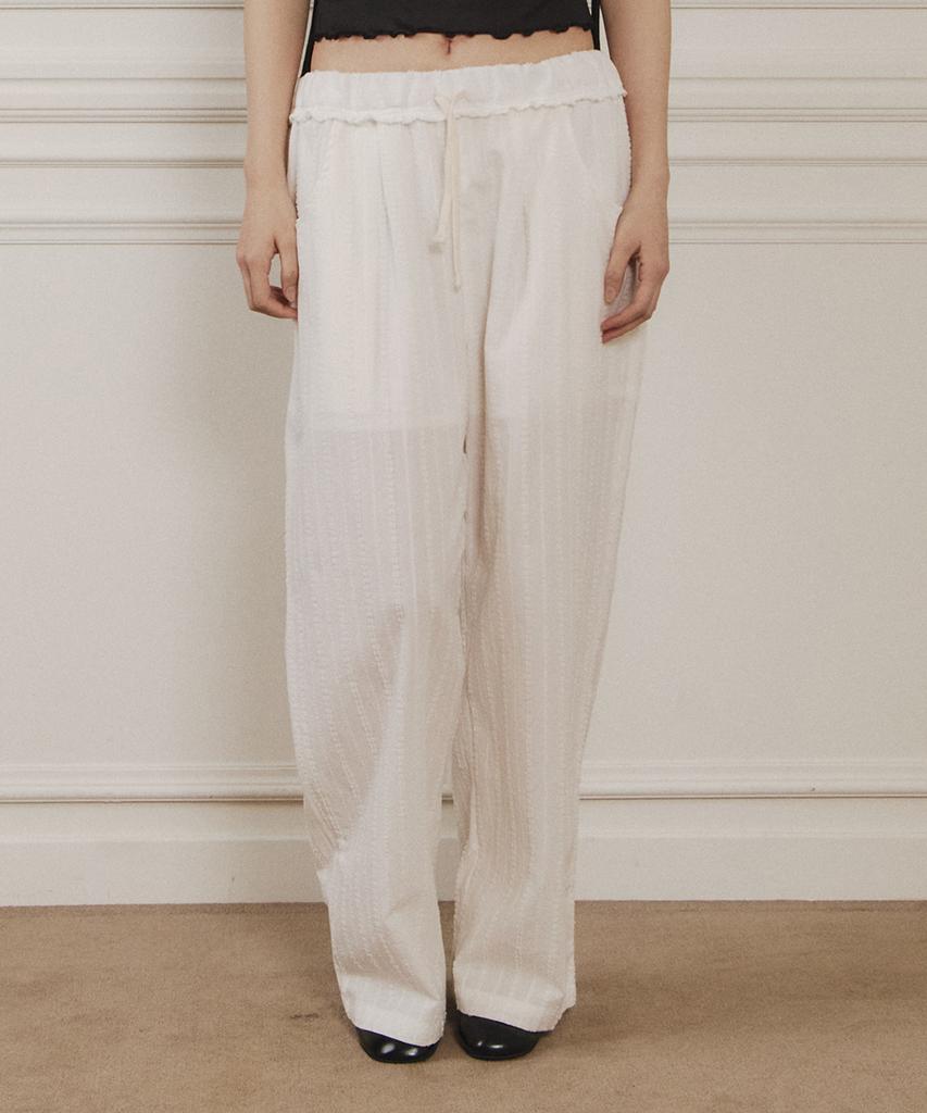 Yuupeu Frill Wide Pants - White