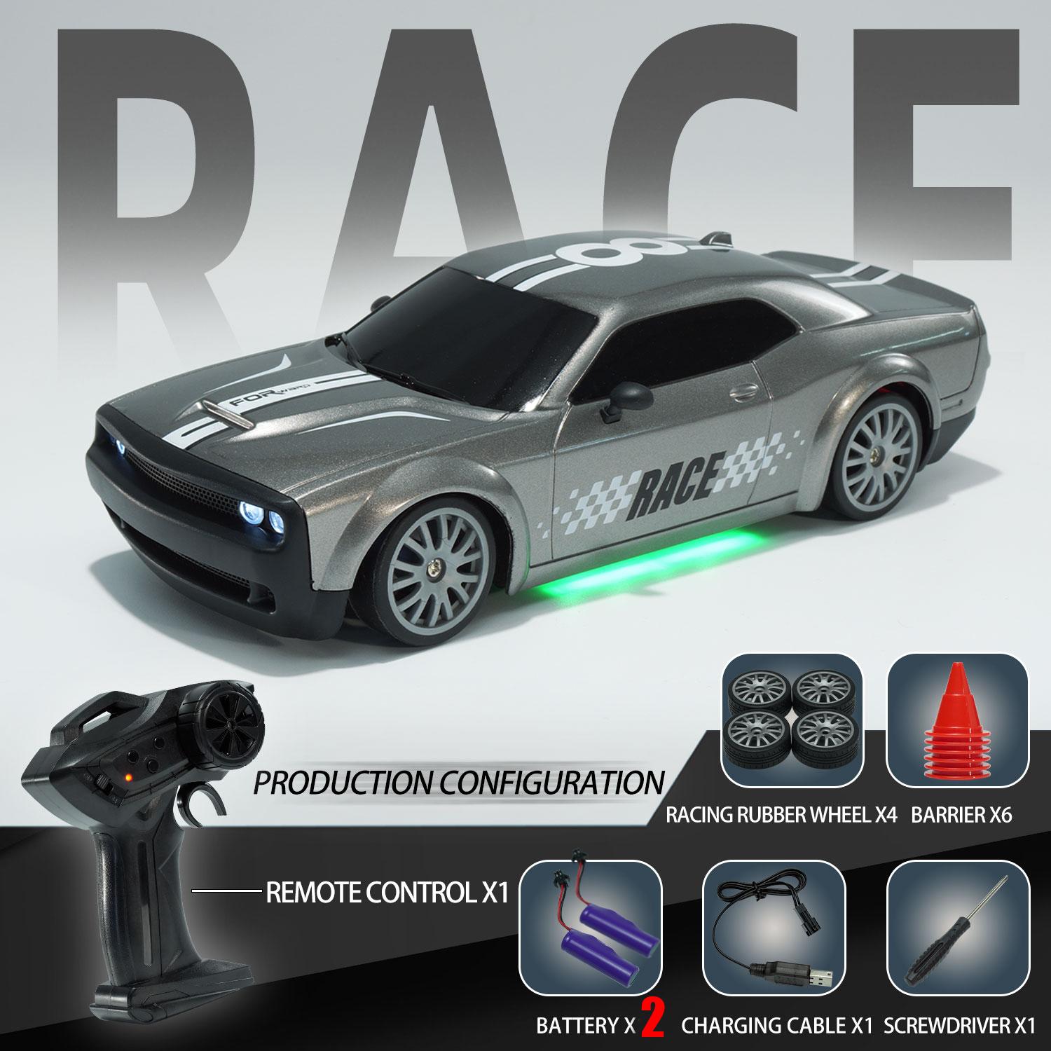 Four-wheel Drive Remote Control Car Off-road Drift Toy Car серый