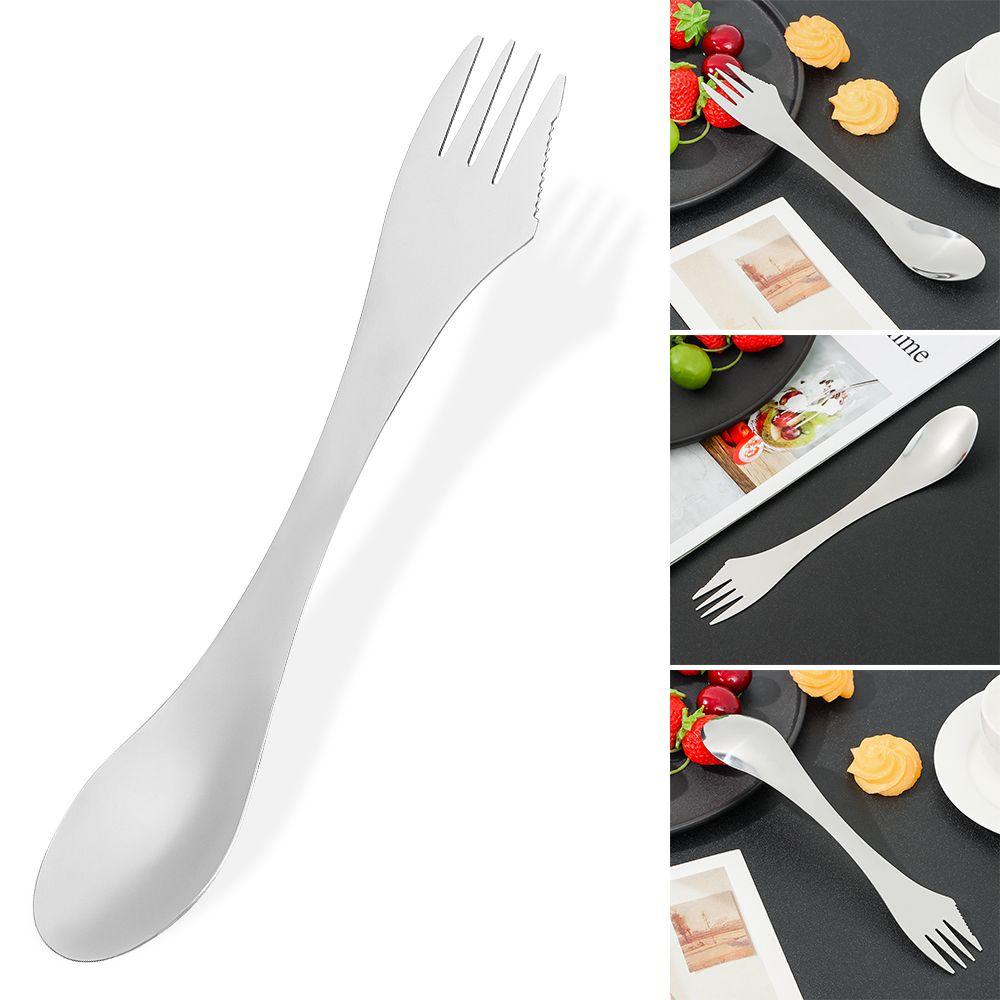 Camping Tableware Kitchen Spoon 3 In 1 Stainless Steel Fork