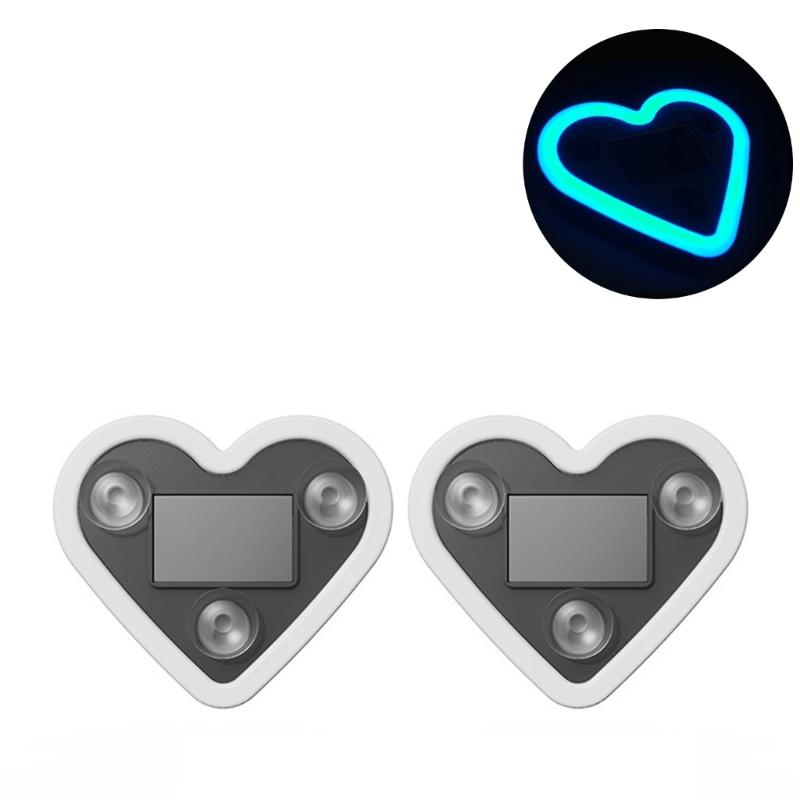 1pc/2pcs Solar Heart Shaped Car Atmosphere Light Auto Window Decorative LED With Adjustable Colors And Suction Mount
