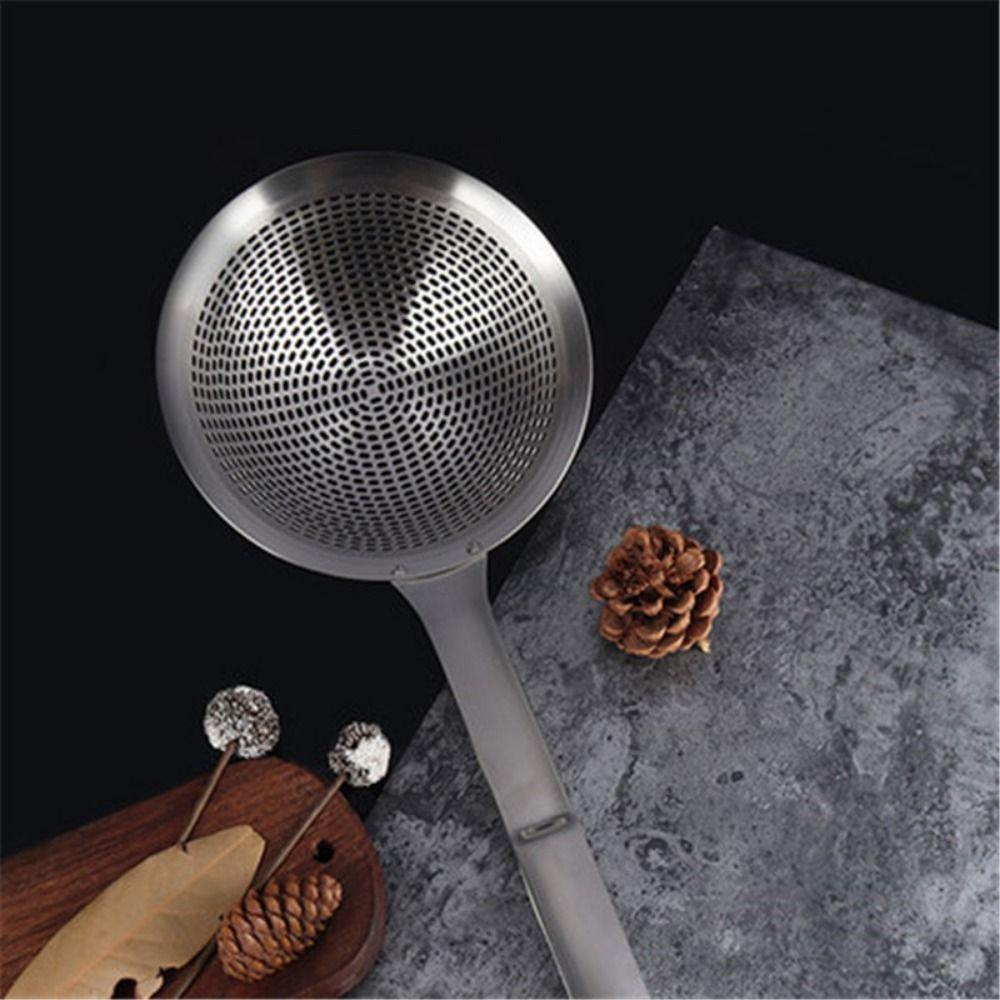Stainless Steel Kitchen Draining Scoop Reusable Oil Colander Spoon Hot Pot Colander  Pasta Drainage