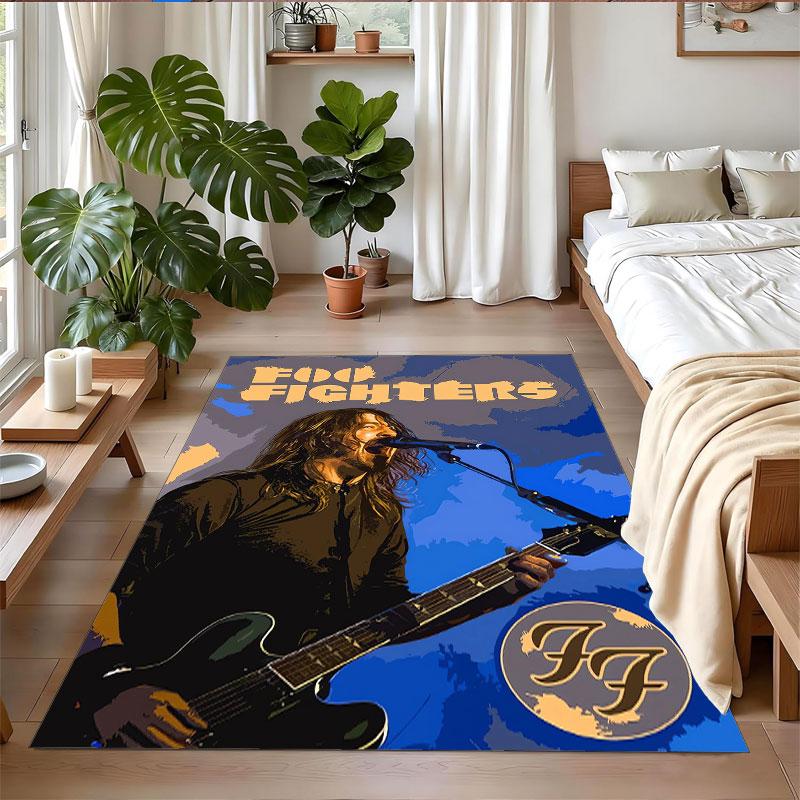 Crystal Velvet Rug Soft Non Slip Indoor Floor Mat Home DecorFoo Fighters