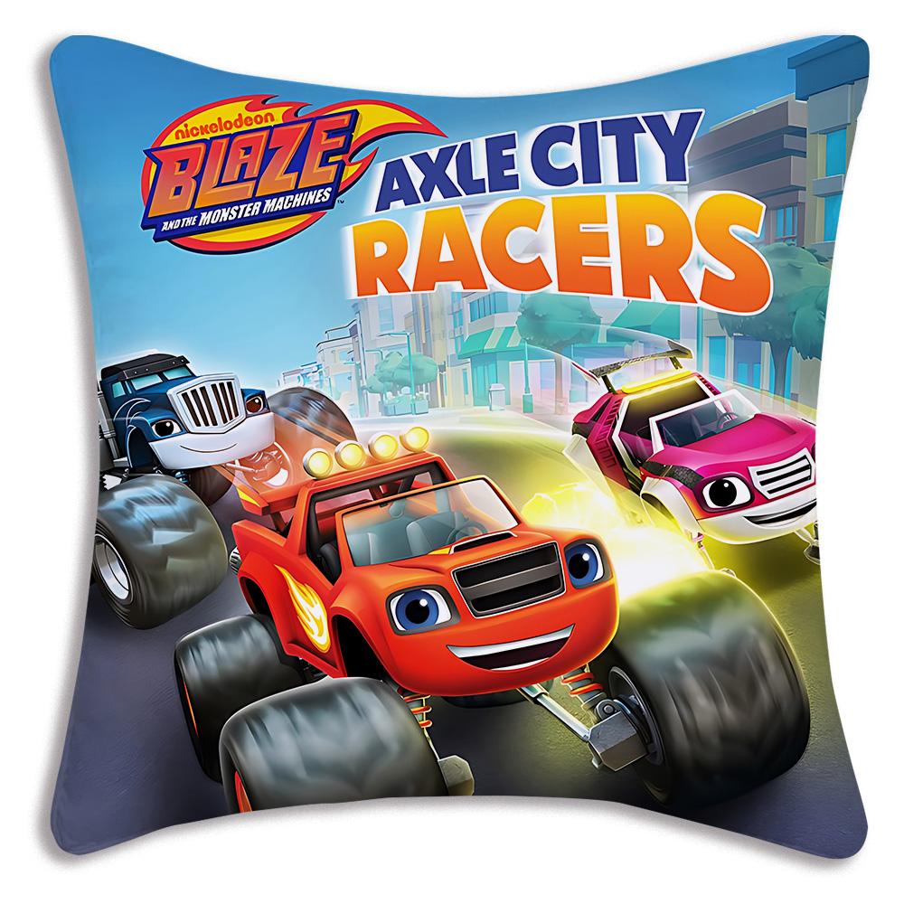Blaze and the Monster M-Machines Pillow Covers Cartoon Sofa Decorative Home Double-sided Printing Short Plush Cute Cushion Cover