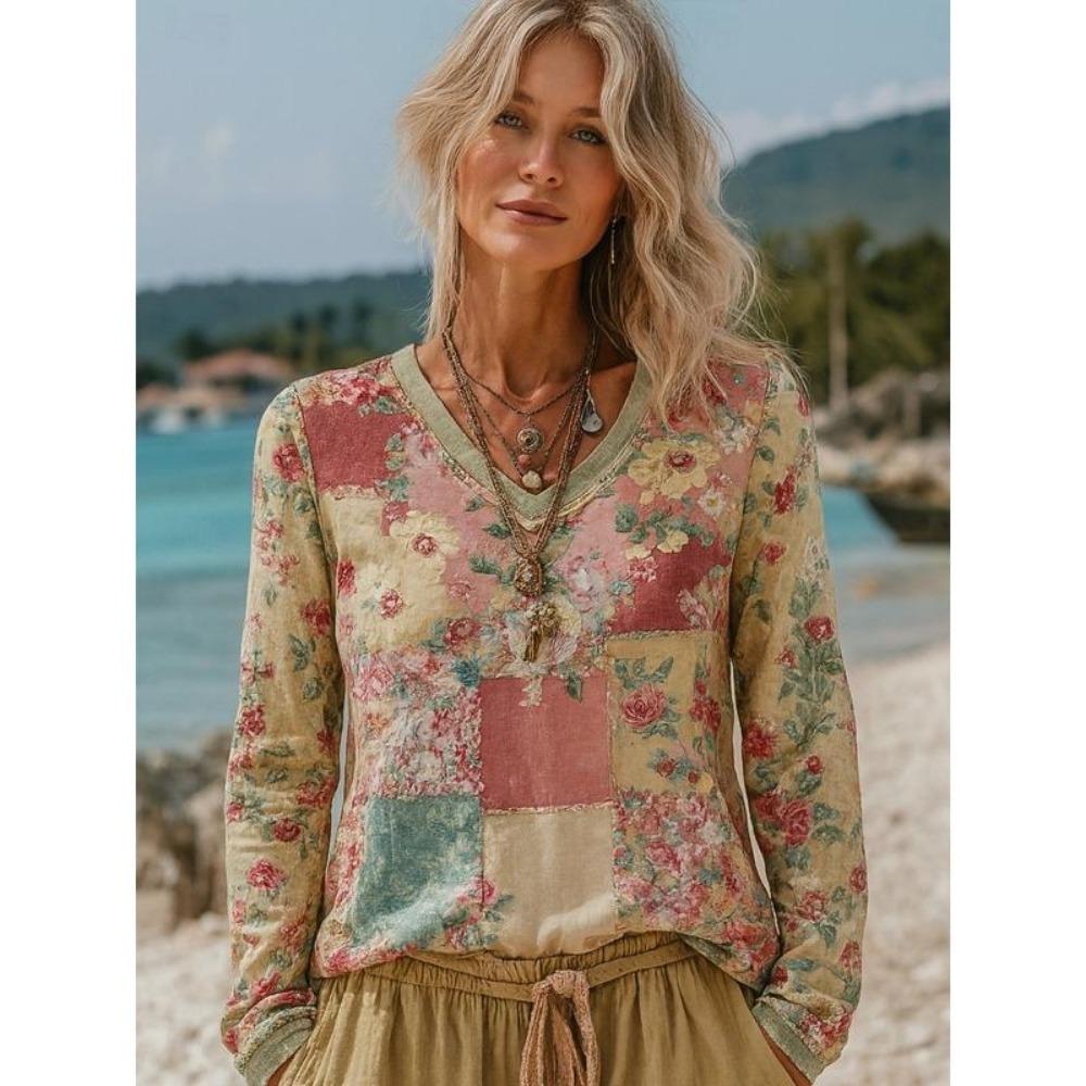 Spring Autumn Europe America Style Fashion V-neck Women's T-shirt Pullover Women Long Sleeve Clothing Outdoor Casual Tees Top