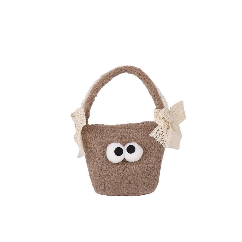 

Милая мини-плюшевая сумка с большими глазами и геометрическими узорами для детей, идеально подходящая для прогулок и на каждый день Khaki