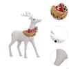Christmas Deer Sculpture,Christmas Elk Statue ,Gift Figurine White for