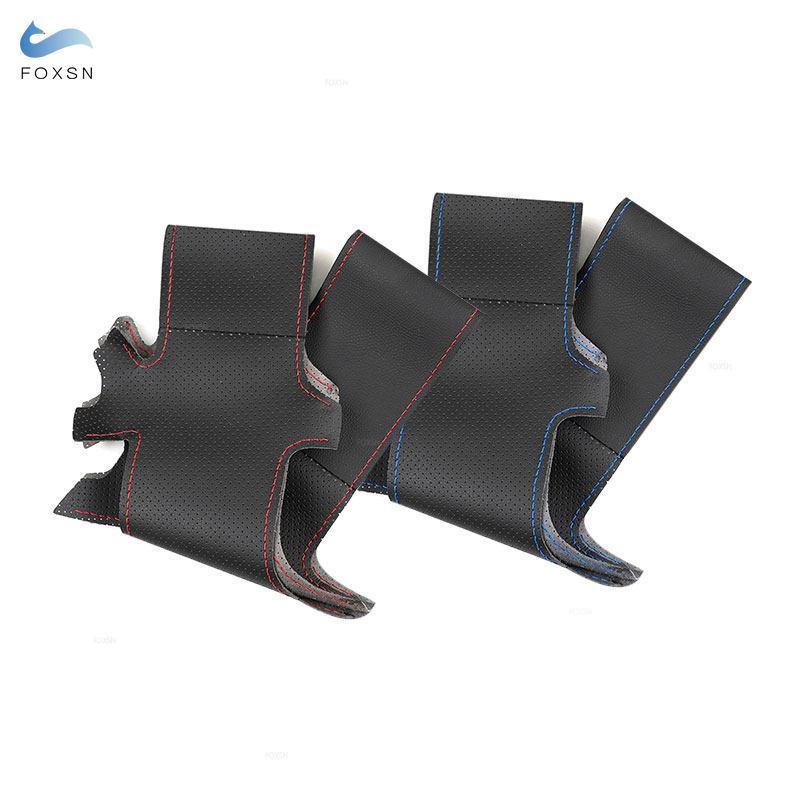 Car Steering Wheel Cover For BMW 3 5 Series E36 E46 E39 X3 E83 X5 E53 Perforated Microfiber Leather Braid W/ Needles & Threads