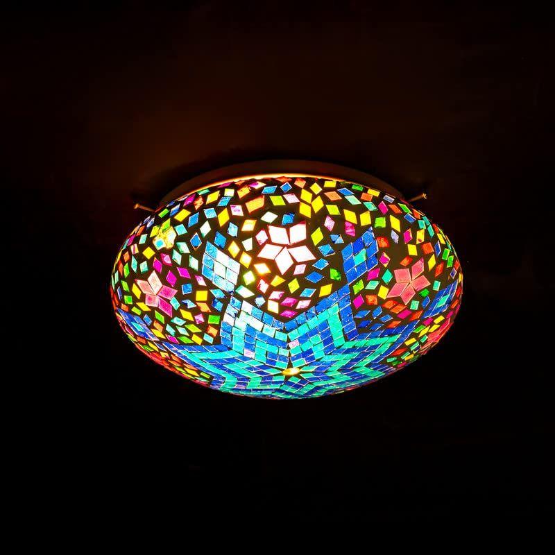 

Star Design Mosaic Coloured Glass Ceiling Light