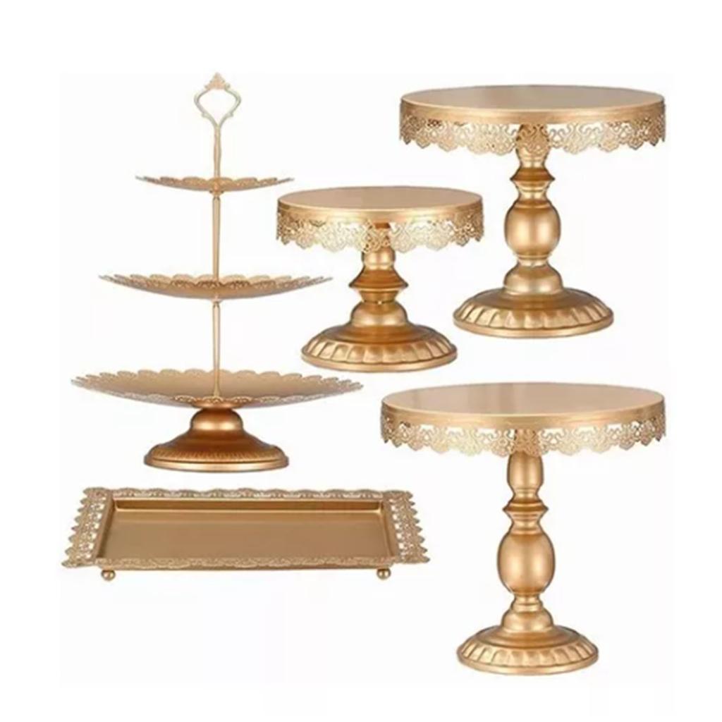 5PCS Cake Stands Set Metal Tiered Cupcake Holder for Wedding Birthday Party Baby Shower Celebration