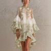 Women's Printed Ruffle Mini Dress Short Sleeve Loose Vacation Summer Casual Dress