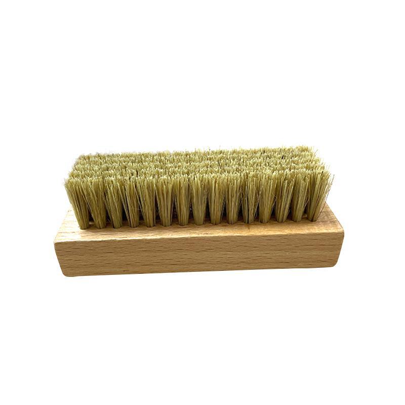 Small Square Beech Wood Pig Hair Shoe Brush for Hard Bristle Cleaning of Leather and Sports Shoes