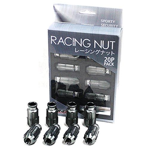 

Durax Lightweight Aluminum Wheel Nuts, Racing Nuts, M12 P1.25, Long Type with Lock Nuts, Set of 20 [Titanium]