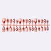 30 pieces of double gilt almond wearable nail high-end check bow diamond Christmas tree nail art