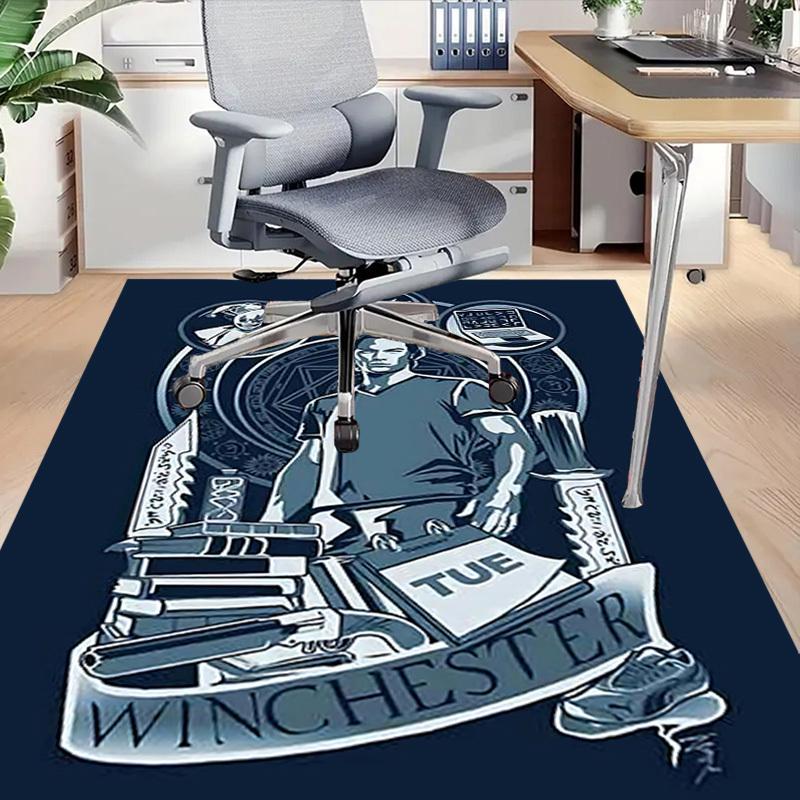 1pc Supernatural Winchester Home Office, Durable Polyester Floor Mat with Easy, Office Decor, Urban Style, Nonslip Backing, Highquality Fabric