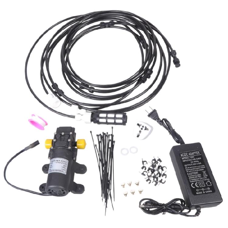 Expandable Water Sprayed Set 30PSI 12V 60W Pumps 6 Brass Jet Nozzles 300cm Inlet Hose For Patios Cooling Plant Watering
