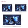 2D Magical Fairy Cats Backdrop Glowing Black Kittens with Wings and Fireflies Party Photo Background