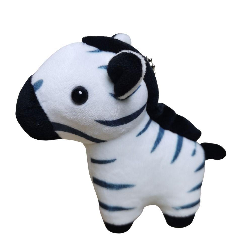 Cartoon Animal Horse Key Ring Horses Plush Donkey Small Doll School Bags Giraffe Pendant  Boy Girl