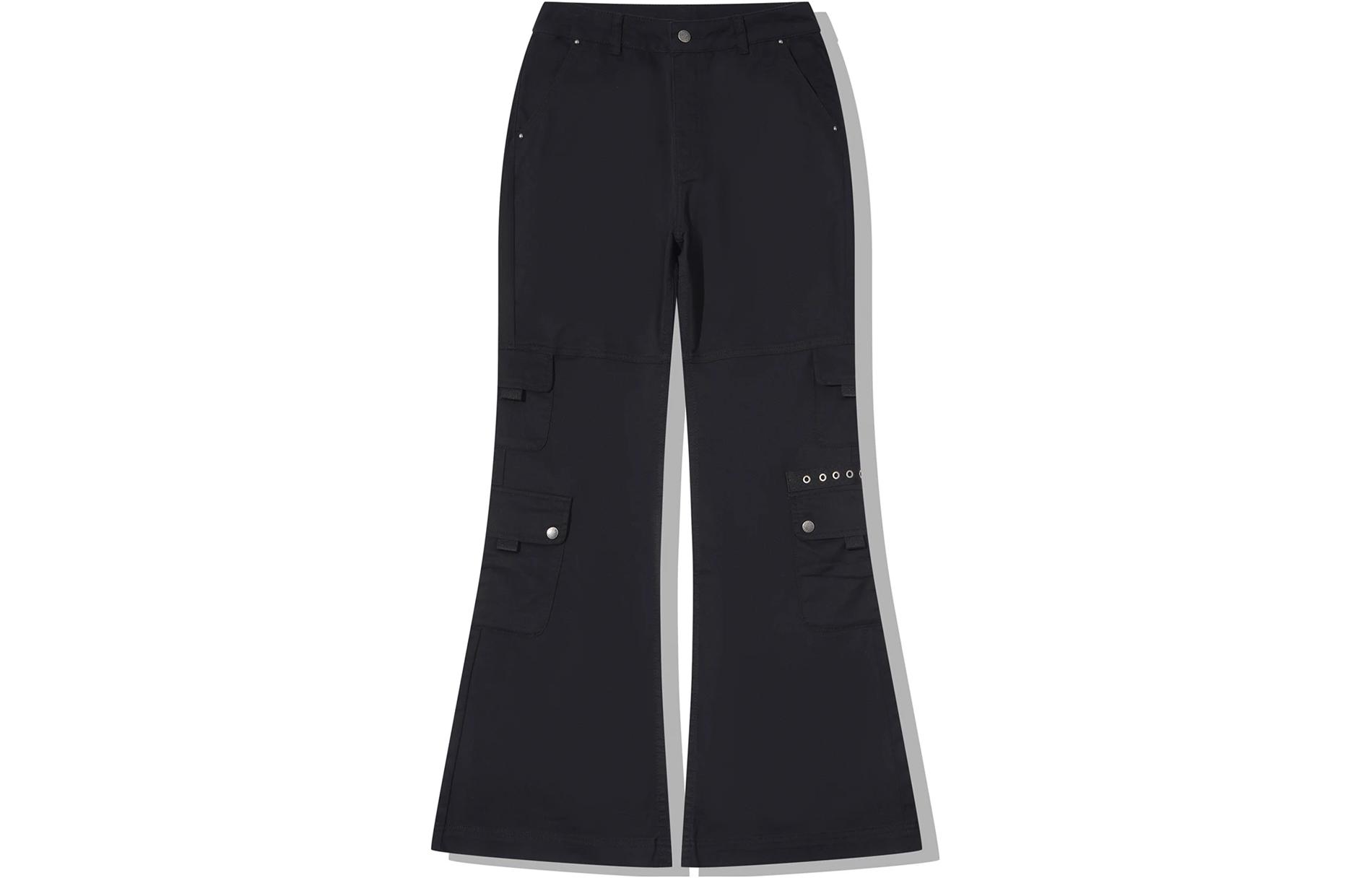 Li Ning X PLEASURES Casual Pants Women s Black Moderate Flared Pants AKXT782-1 XL
