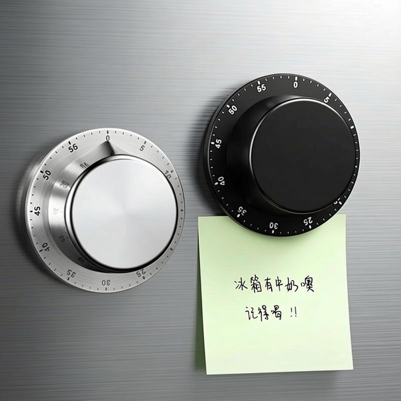 1Pcs Magnetic Kitchen Timer Stainless Steel Timer Mechanical Alarm Clock Baking Reminder For Learning Time Management