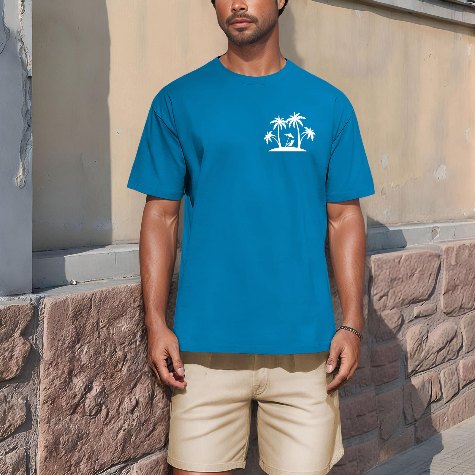 Men s  T-shirt T-shirts Graphic Text Pool3D Printing Street Casual Short Sleeve Printed Clothing Basic XL синий