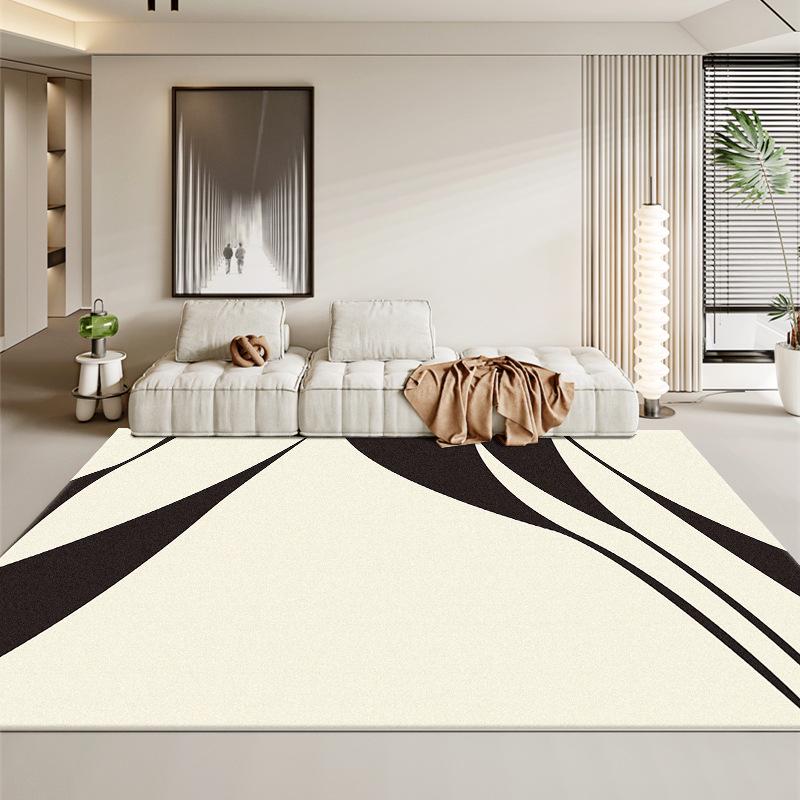 Retro Light Luxury High-End Cream Carpet: French-Style Waterproof, Anti-Stain Floor Mat for Living Room & Bedroom