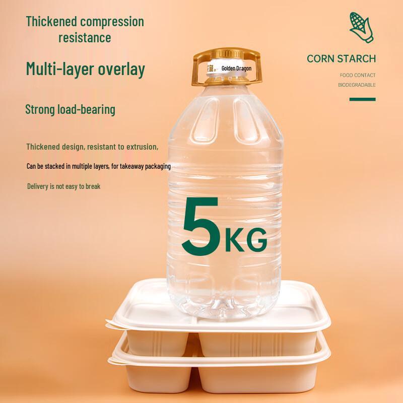 Dalü NWEW-2200 Abbaubare Achteckige Mahlzeitenbox aus Maisstärke