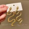 Silver Needle Diamond Metal Serpentine Earrings Personality Exaggerated Design Sense Earrings Niche Fashion Temperament Earrings Women