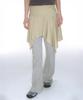 AMES-WORLDWIDE Unbalance Layered Skirt Pants Yellow