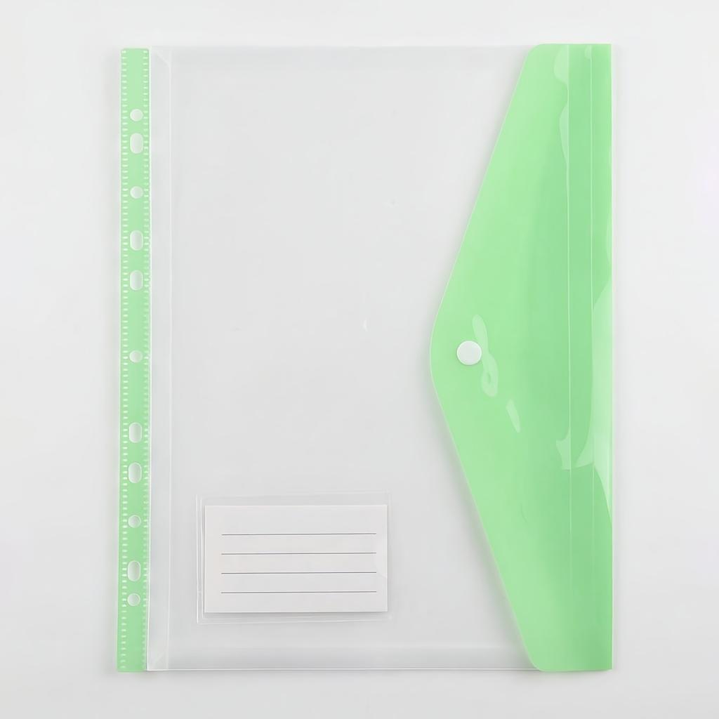 [Multicolor Document Wallets] Set of 6 A4 Polypropylene Project Folders with Snap Closure, Expandable 11-Hole Punch Pockets, Plastic Envelope Document
