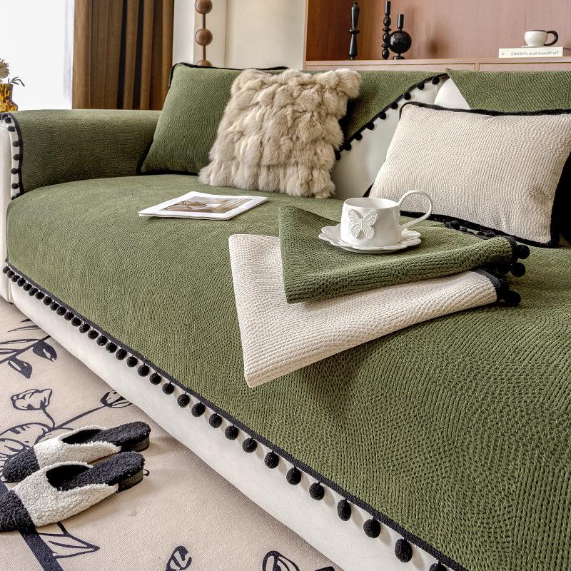 New Sofa Cushion, Universal In All Seasons, Light Luxury Style, One-Piece Straight Row Seat Cushion, Warm Sofa Cover, Non-Slip