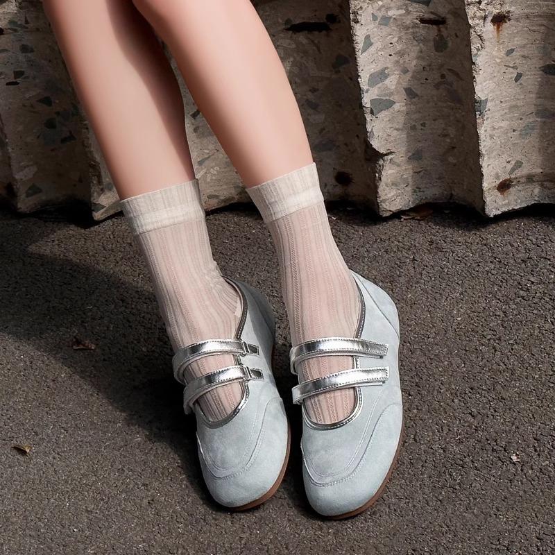 

Leather version~ Soft leather soft sole Mary Jane shoes women s summer double strap round head shallow mouth single shoes 40