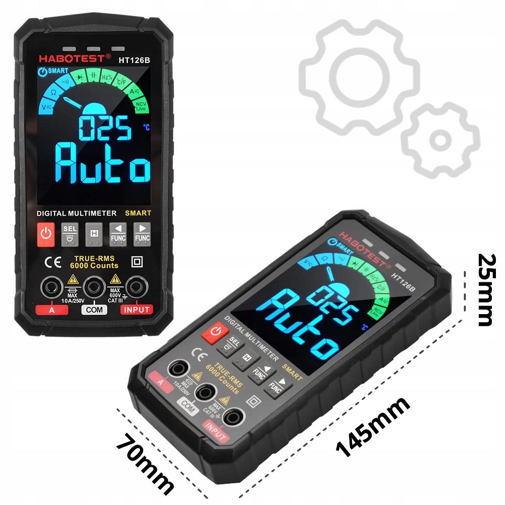 Cyfrowy Multimetr Uniwersalny Ncv Rms Live Test Termopara Temp. Latarka Led
