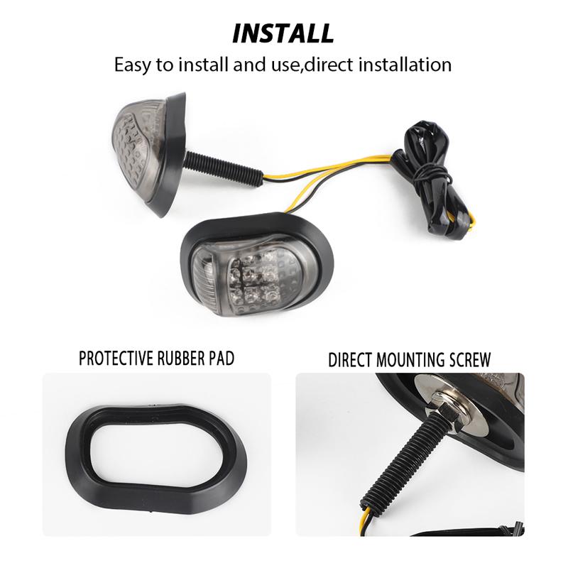 9 LED Motorcycle Flush Mount Led Turn Signals Flash Indicators Blinker Lamp Universal For Honda Yamaha Cafe Racer Motorbike