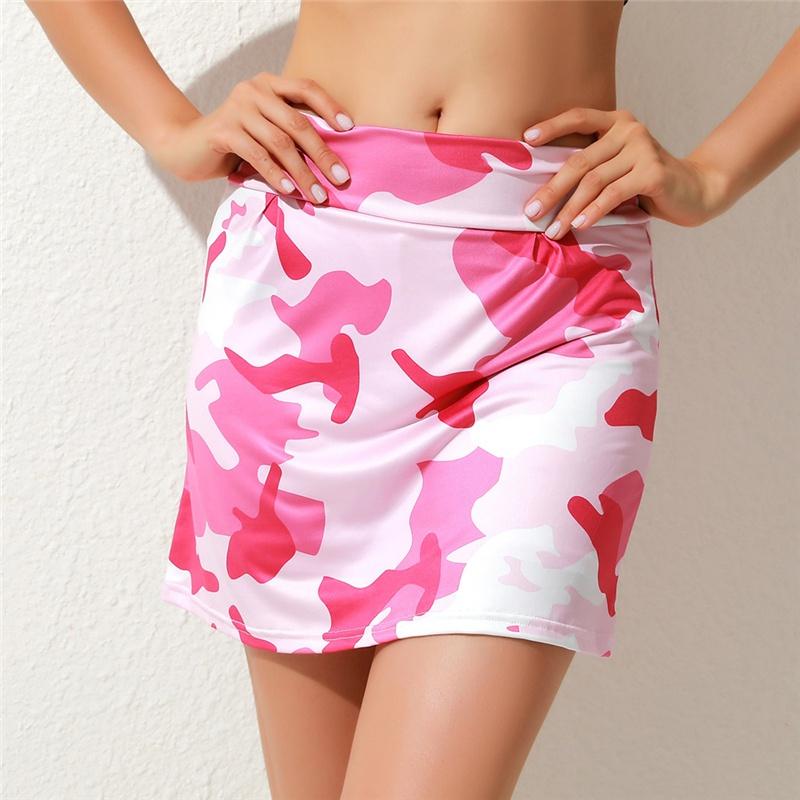 Women's Fashion Camouflage Print Athletic Skort with Pockets Running Tennis Golf Gym Sports Workout Skirt