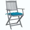 Foldable Garden Chairs 6 pcs with Cushions Solid Acacia Wood