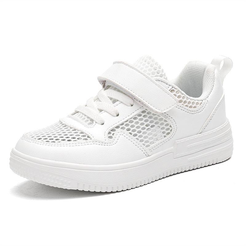 Children's little white shoes 2025 summer new white sports shoes trendy campus little girl white shoes air force board shoes