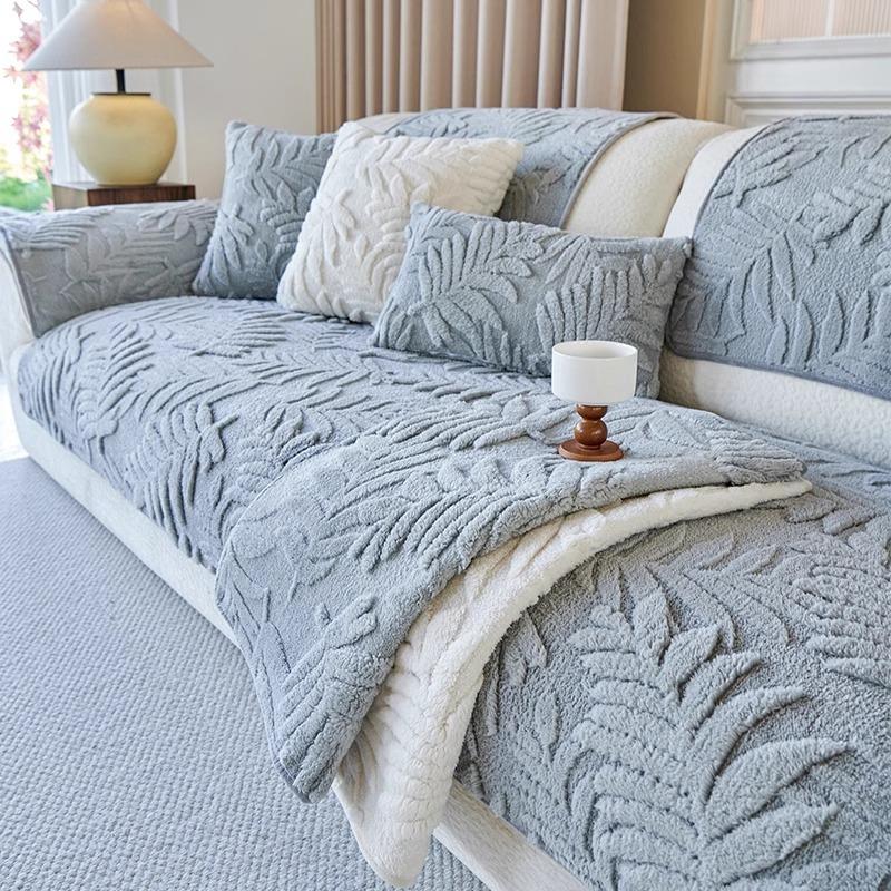 New Autumn And Winter Plush Sofa Cushion Thickened Non-Slip And Dirt-Resistant Seat Cushion Simple Leather Sofa Cover Towel Cover Cloth