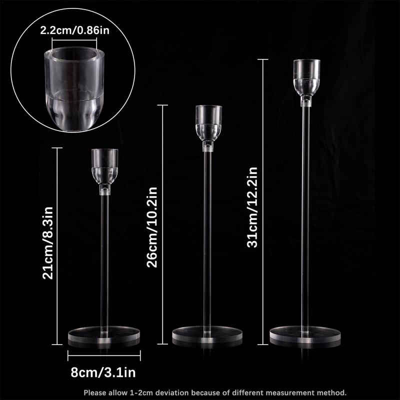 Acrylic Candlestick Holders Transparent Taper Candle Holder Wedding Party Favors Lightweight Decorative Table Centerpieces
