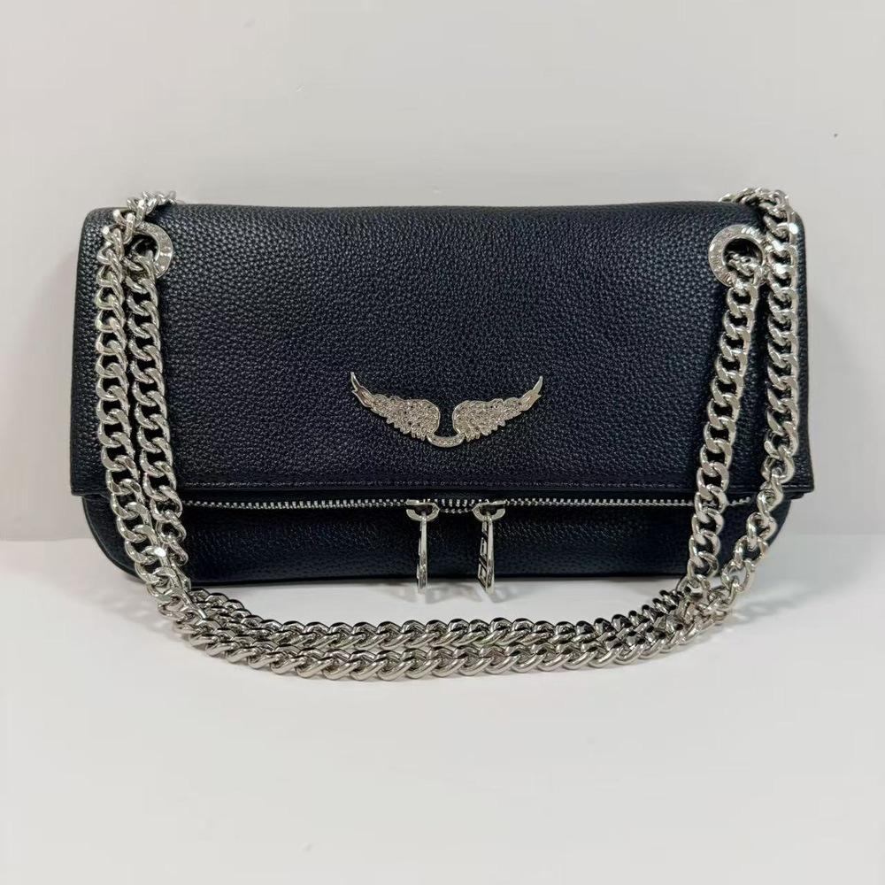 2026 New Fashionable Women's Crossbody Bag Black PU Retro Shoulder Bag Luxury Design Casual Women's Envelope Bag