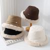 Women's Bucket Hat Winter Hats For Women Plush Fisherman Cap Simple Keep Warm Fashion Accessories Headwear