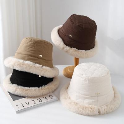 Damen Eimerhut Wintermützen für Damen Plüsch Fischerhut Einfach Warm Halten Modeaccessoires Kopfbedeckung