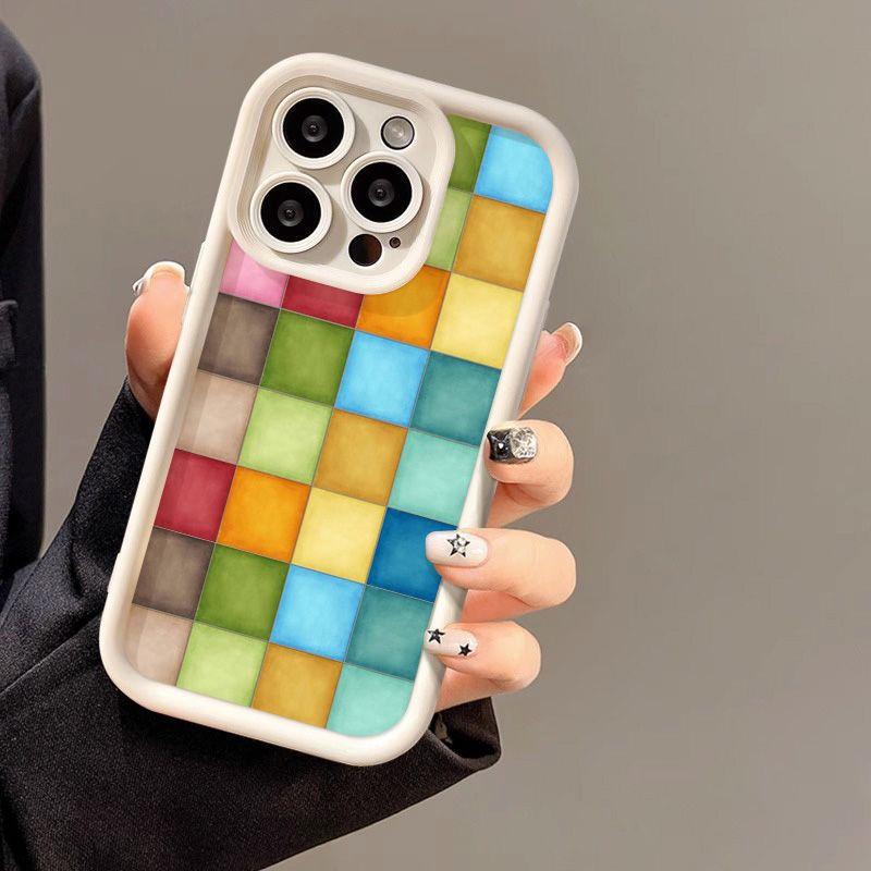 Splicing color squares for iPhone17promax Apple 17 mobile phone case 14 new 13 all-inclusive 12/11