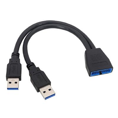 Double Port USB3.0 Male To Motherboard  19Pin Header Adapter Cable USB Extension Cable For PC Computer Board