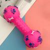 Dog Dumbbell Toy Squeaky Dumbbell Dog Chew Toy Raised Texture Teeth Cleaning Toy for Puppy Teething Dogs Interactive Play