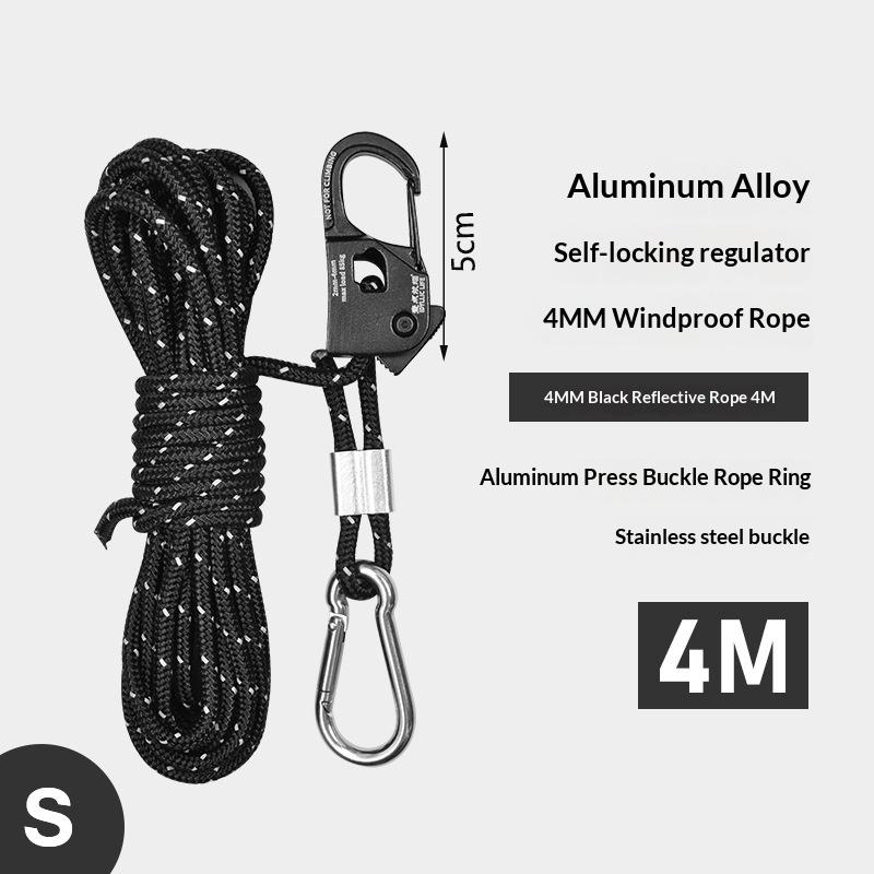 Aluminum Tent Rope Tensioner 5MM 5M Non-Slip Adjuster Buckle High Load Capacity for Camping Outdoor Gear