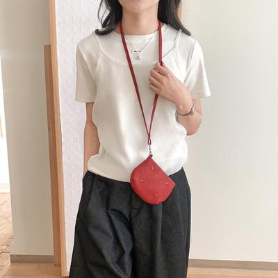Umhänge-Mini-Tasche Frühling und Sommer neu Taillenweite Kopfhörer Wechselgeldtasche mattiertes weiches Leder einzelne Schulter Lippenstift Schlüsseltasche