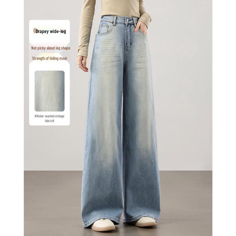 TERRE BLEUE Women s Vintage High-Waist Wide-Leg Jeans XL