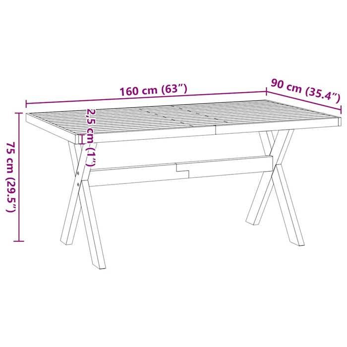 VidaXL Table à manger NOAIN pieds en forme de X 160x90x75cm massif pin, table de salle à manger, table de dîner, table de 4100043