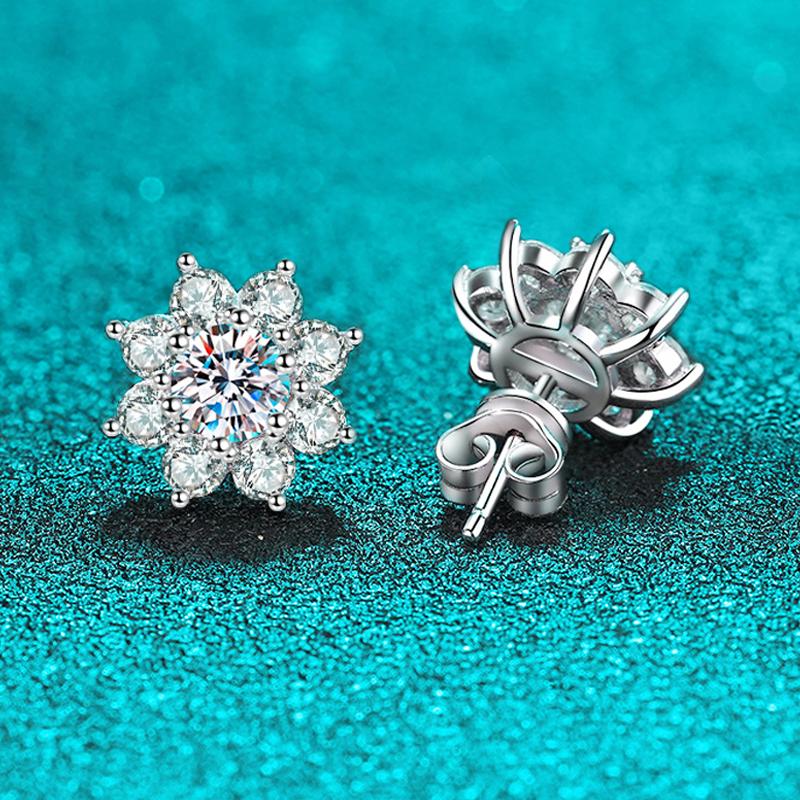 

Smyoue 0.3-0.5CT White Gold Certified Moissanite Earring Studs for Women Sparkling Simulated Diamond Jewelry 925 Silver 0.3ct and 0.3ct